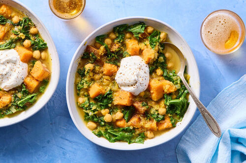 Red Lentil & Curried Chickpea Stew