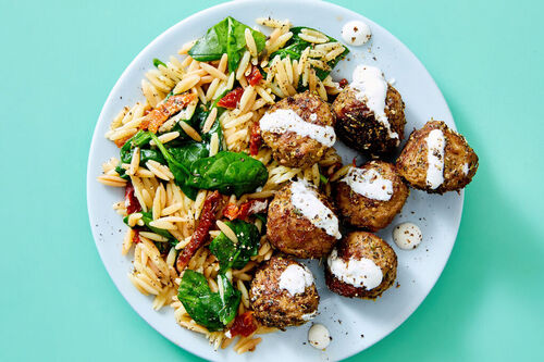 Mediterranean Meatballs & Orzo