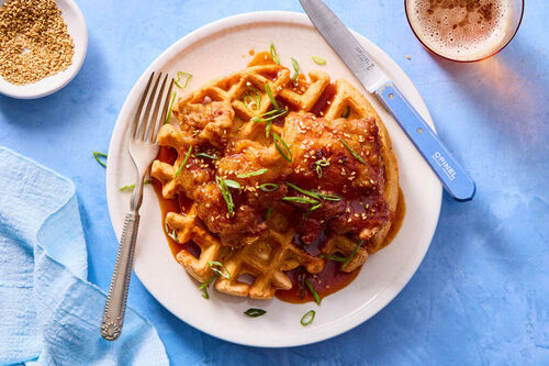 Korean Fried Chicken & Kimchi Waffles