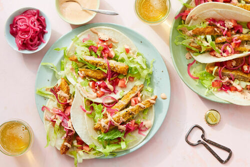 Fried Chicken Cutlet Tacos