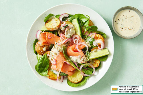 Low-Cal Smoked Salmon and Potato Salad with Creamy Caper Dressing