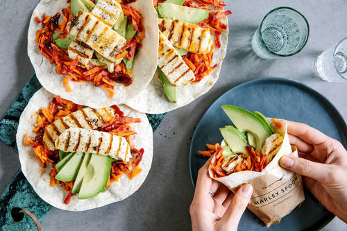 Avocado-Grillkäse-Wraps