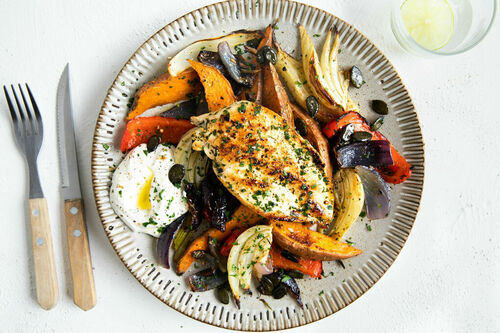 Bunter Grillhähnchen-Salat