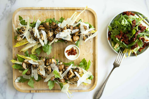 Champignon-Chicorée-Baguette mit Käse