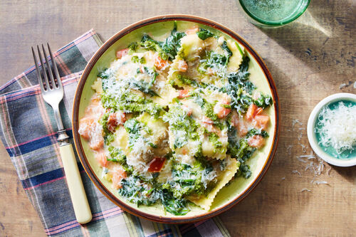 Mushroom Ravioli Florentine