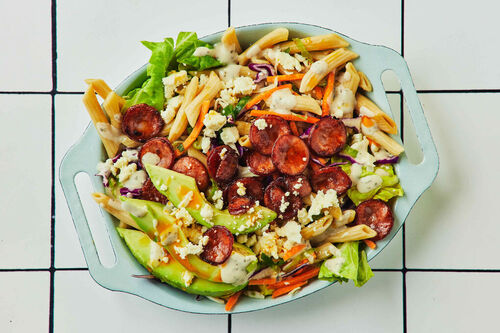15-Min Chorizo and Avocado Pasta Salad