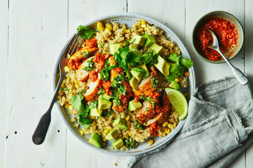 Spicy Pesto Roast Chicken