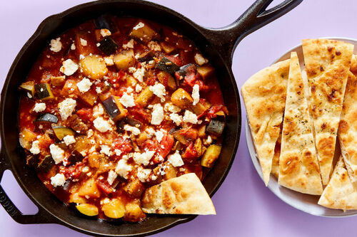 Greek Veggie Stew & Readymade Chicken Cutlet
