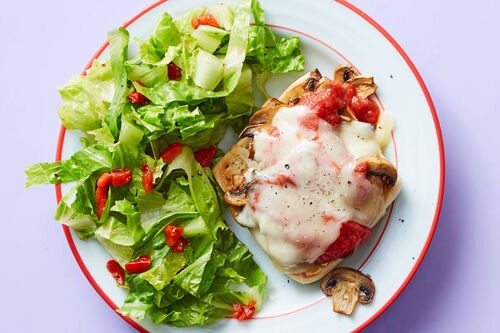 Open-Faced Mushroom & Chicken Sausage Parm