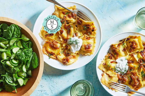 Martha's Best Pierogi Ravioli with Sour Cream