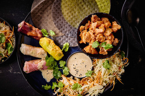 Sriracha Salmon Rice Paper Rolls