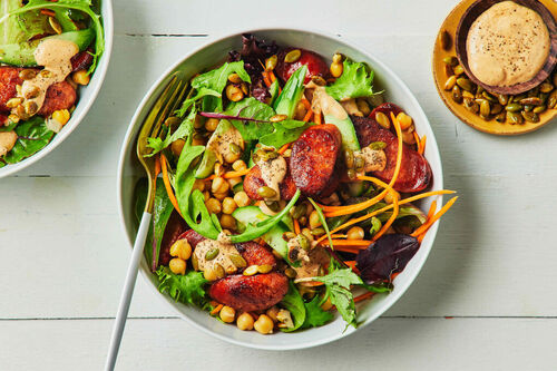 Fast Spicy Chorizo and Chickpea Salad