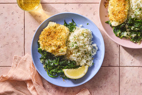 New England-Style Baked Salmon & Rice Pilaf