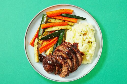 Glazed Beef Meatloaf and Fluffy Mash