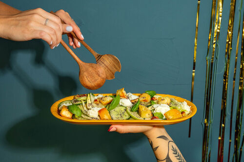 Panzanella met appel, venkel en croutons