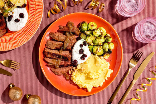 Vegan steak met romige burrata