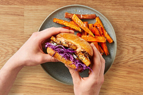 Chipotle Peanut Tofu Burgers