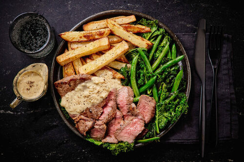 Date Night Steak Poivre and Frites