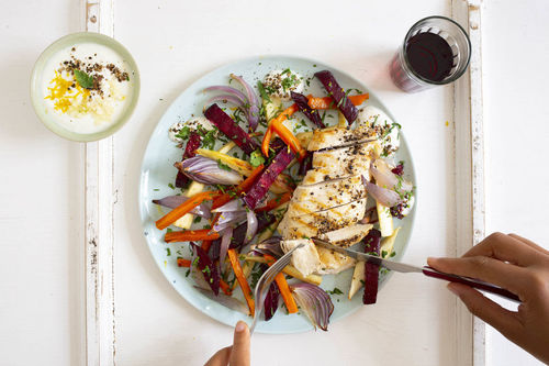 Zartes Hähnchen mit Joghurtdip