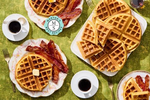 Martha's Best Waffles with Candied Bacon