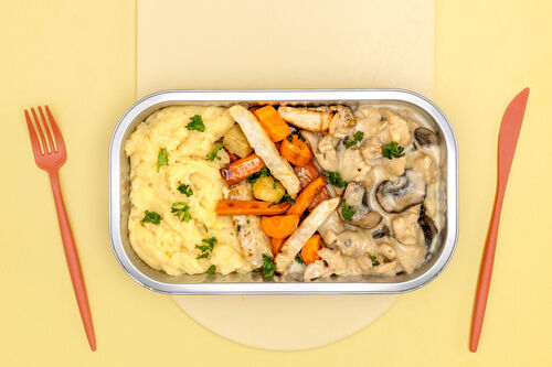 Kip in romige honing-mosterdsaus