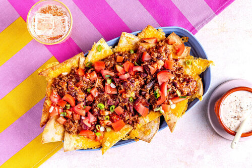 Kaasnachos met chili con carne