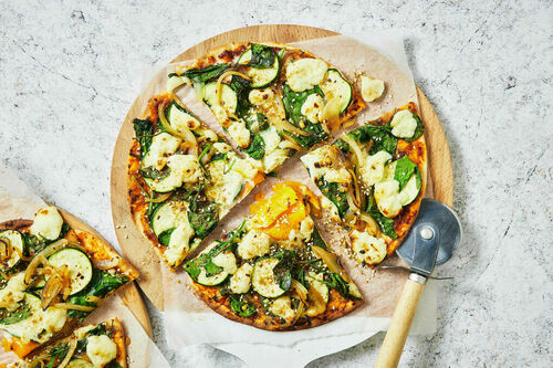 Spinach-Haloumi Pizza