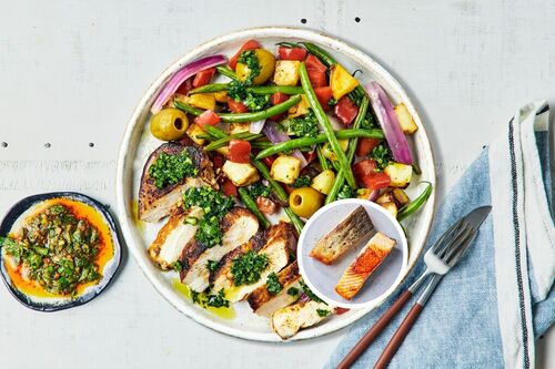 Seared Salmon and Mojo Verde Sauce