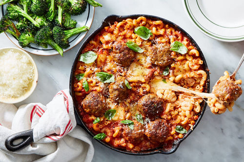 Meatball Parm Macaroni Bake