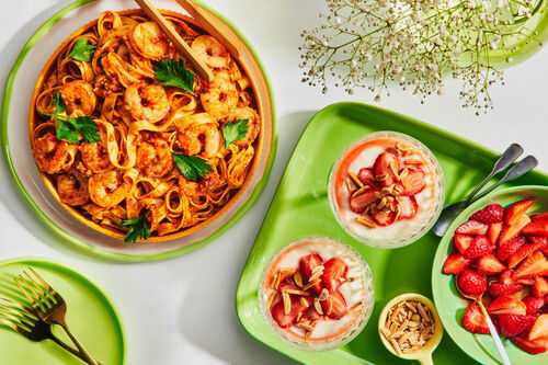 Summer Main + Dessert: Prawn Fettuccine