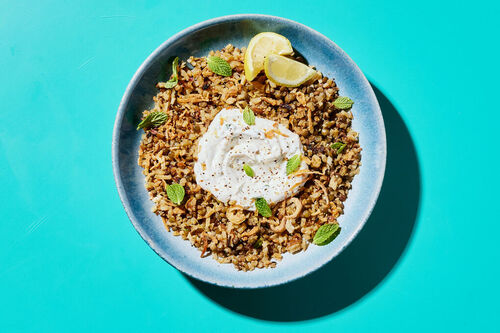 Baharat Cauliflower Mujaddara & Mint Yogurt