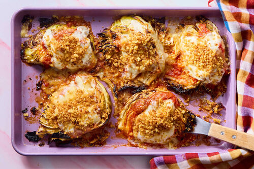 Low-Carb Sheet Pan Cabbage Parm