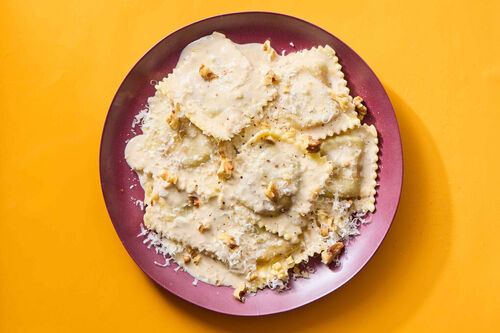Creamy Mushroom Ravioli with Chicken