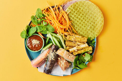 DIY Satay Tofu Rice Paper Rolls