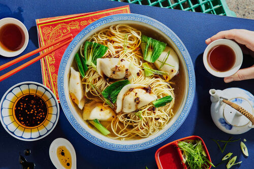Hong Kong-Style Chicken 'Wonton' Noodle Soup
