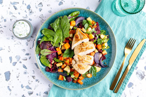 Gebraden kip met ovengroente