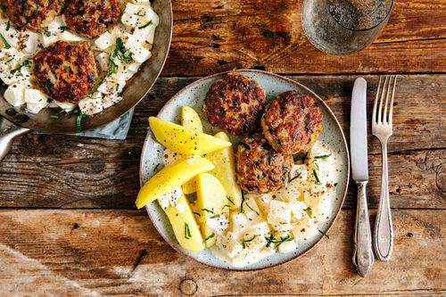 Gehaktballen van rundergehakt met koolrabi
