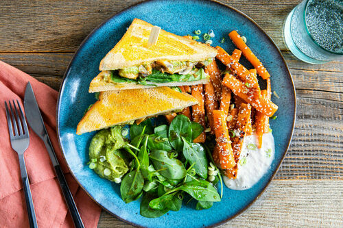 Vegan sandwiches met misochampignons