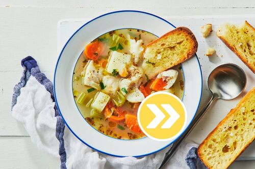 Greek Fisherman's Soup and Prawns