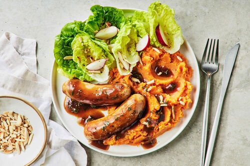 Pork Sausages and Thyme Gravy