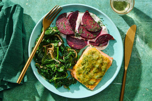 Baked Gravlax Salmon & Roasted Beets