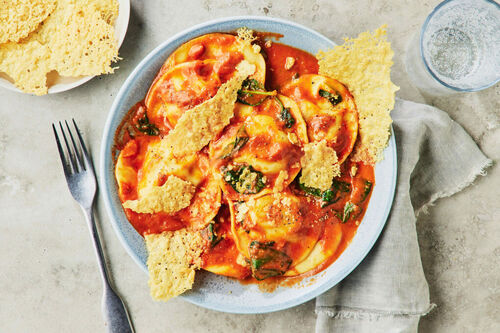 Osso Buco Ravioli with Charred Capsicum Sauce