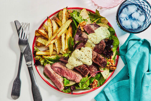 Steak Frites and Horseradish Dressing