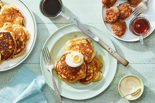 Oatmeal Pancakes with Irish Cream & Sausage
