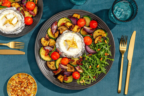 Camembert met geroosterde groente