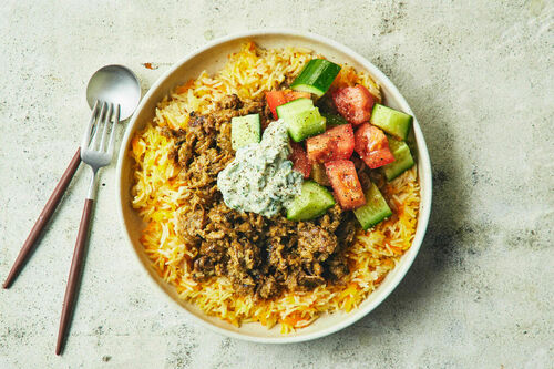 Mushroom 'Meat' and Carrot Pilaf