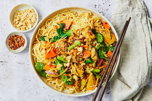 Fast Satay Chicken and Noodles