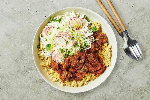 Spicy Mushroom 'Meat' Bowl