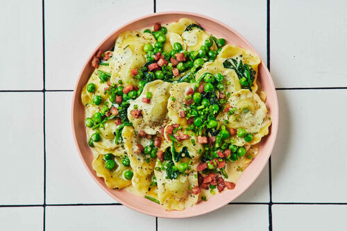 15-Min Creamy Bacon and Ricotta Ravioli