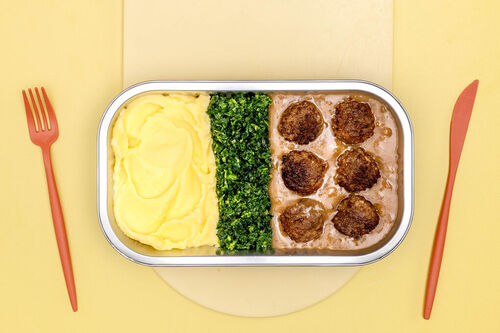 Saftige Rindfleischbällchen mit Püree